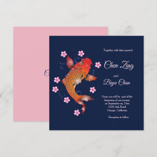 Koi Fish Custom Wedding Invitation