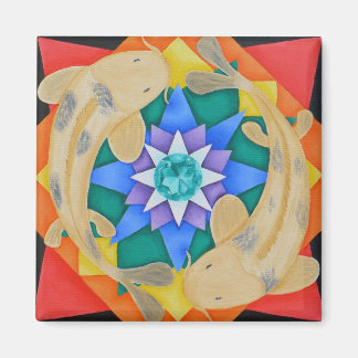 Koi Fish et Lotus Magnet