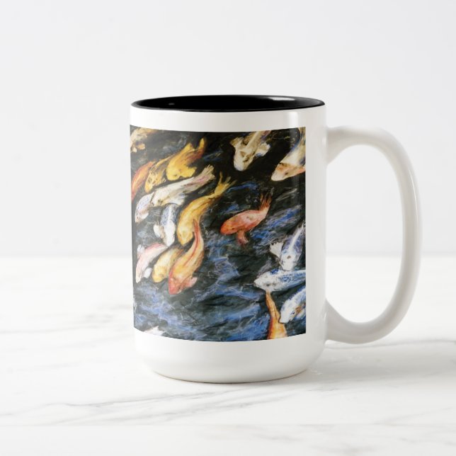 Koi Fish Pond Art Peinture Mug (Droit)
