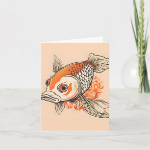 Koi Fish Study C Carte de voeux pliée