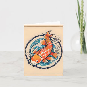 Koi Fish Study D Carte de voeux pliée