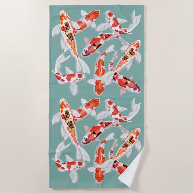 Koi poisson serviette de plage (Devant)