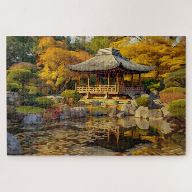 Koi Pond japonais Jigsaw Puzzle pour adultes (Horizontal)