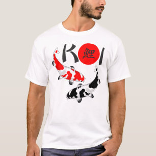 KOI - T-shirt rouge blanc du noir 1 de Nishikigoi