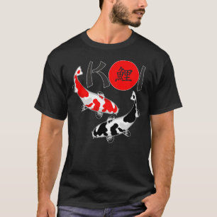 KOI - T-shirt rouge blanc du noir 2 de Nishikigoi