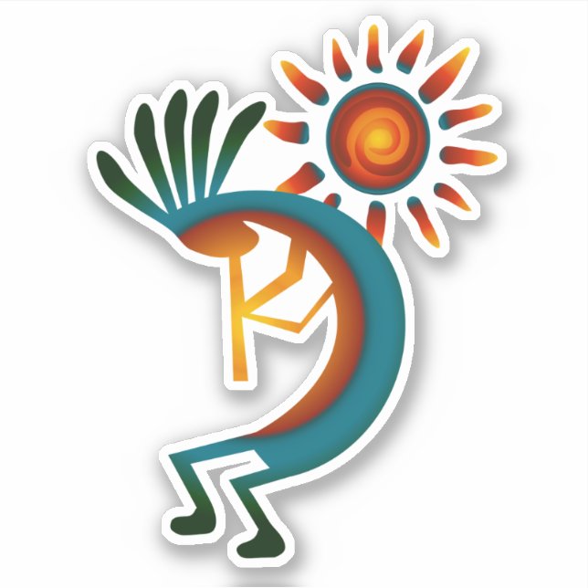 Kokopelli avec Sticker en Vinyle Sun 4" (Devant)