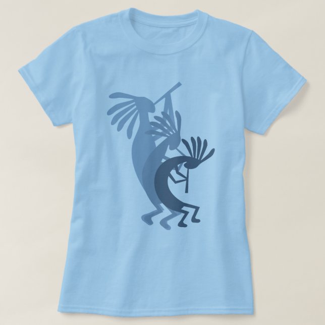 Kokopelli décroche de la musique T-shirt Dames ble (Design devant)
