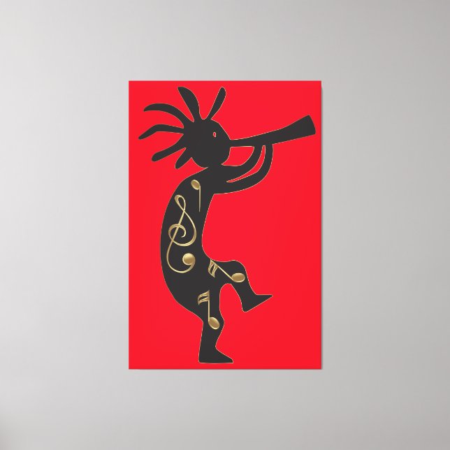 Kokopelli et toile de musique (Recto)