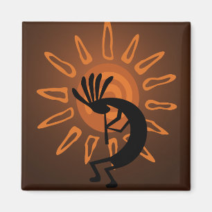 Kokopelli Soleil Sud-Ouest Russe Magnet Brown