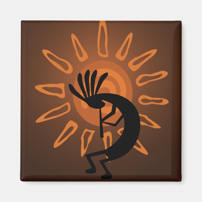 Kokopelli Soleil Sud-Ouest Russe Magnet Brown (Devant)