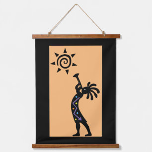 Kokopelli, Sud-Ouest, accrochant la tapisserie