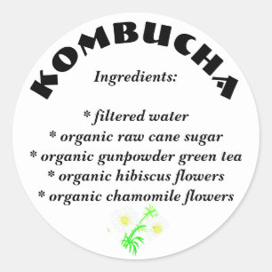 Kombucha Liste d'ingrédients Stickers