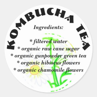 Kombucha Tea - Stickers Liste des ingrédients pers