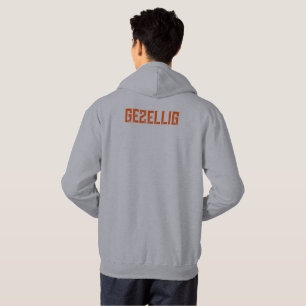 Koningsdag ‘Gezellig’ sweat à capuche - texte oran