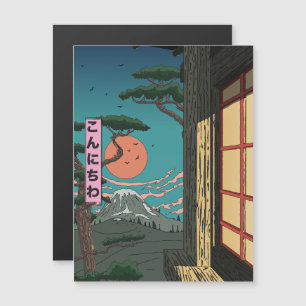 Konnichiwa Soleil Couchant Japonais
