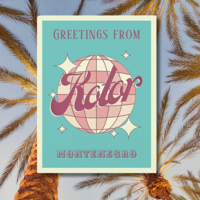 Kontor Monténégro vacances Retro Vintage Carte pos (Créateur téléchargé)