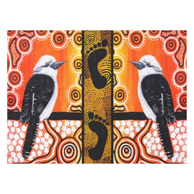 Kookaburra Dream Aboriginal Art Nappe (Devant (Horizontal))