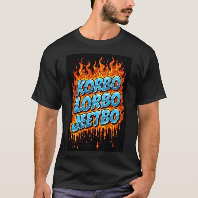 Korbo Lorbo Jeetbo KKR 2025 T-shirt classique (Devant)