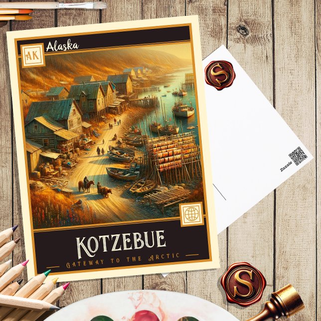 Kotzebue, Alaska | Carte postale Vintage (Créateur téléchargé)