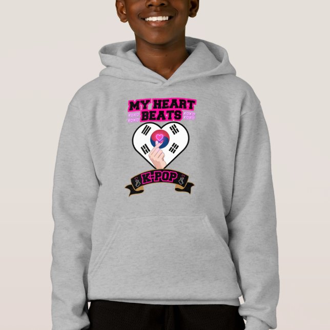 KPop Heart Corée Drapeau Symbole main Design de mu (Devant)