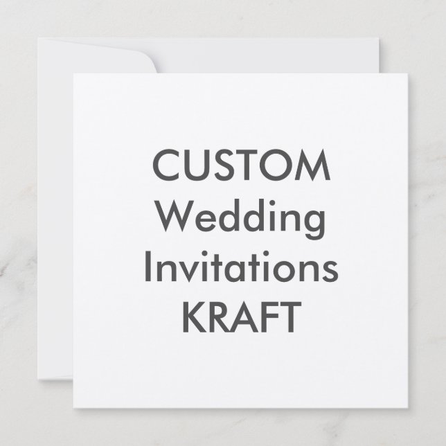 KRAFT 5,25 pouces Carré mariage invitations (Devant)