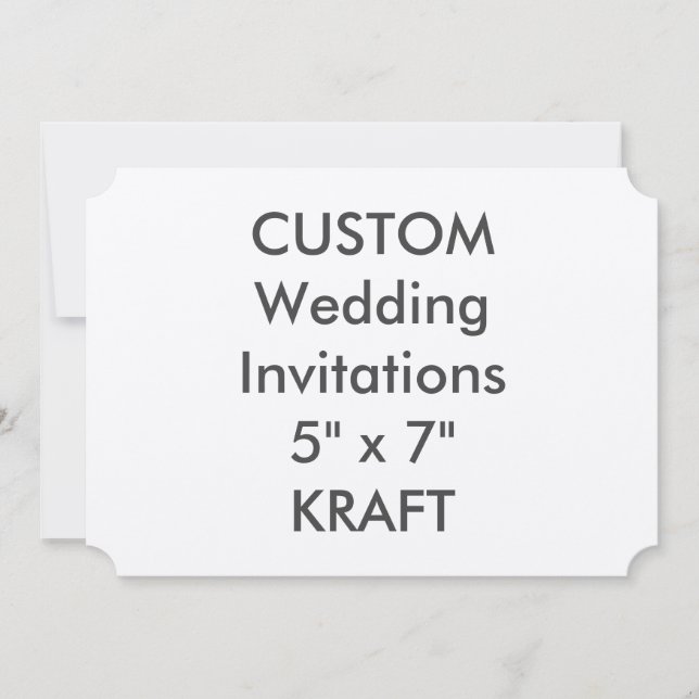 KRAFT 7" x 5" Invitations de mariage de billets (Devant)