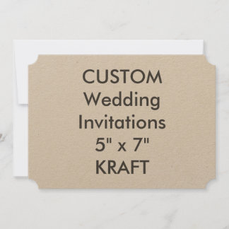 KRAFT 7" x 5" Invitations de mariage de billets