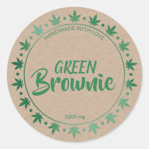 Kraft Et Green Brownie Étiquette de tables fait