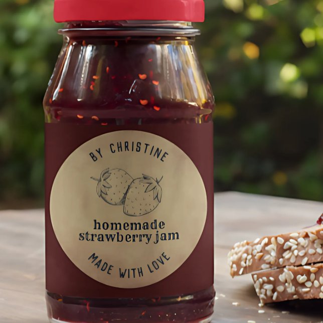 Kraft fait main avec Étiquette de confiture de fra (Créateur téléchargé)