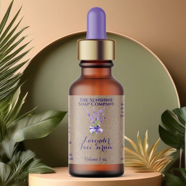 Kraft Lavender Dropper bouteille étiquette 2,375 x (Créateur téléchargé)