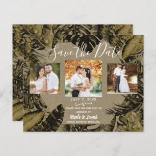 Kraft Palm Tropical Feuilles mariage Enregistrer l