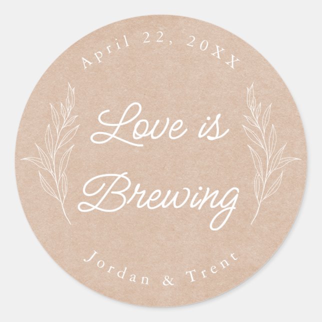 Kraft Paper Love est la bière à café Favee Sticker (Devant)