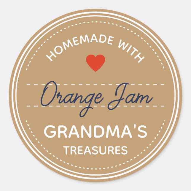 Kraft Papier Brown Étiquette Jar Script manuscrit (Devant)