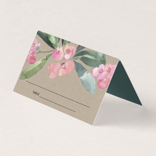 KRAFT PINK CHRIST THORN BLOOM MARIAGE CARTE DE PLA (Front)