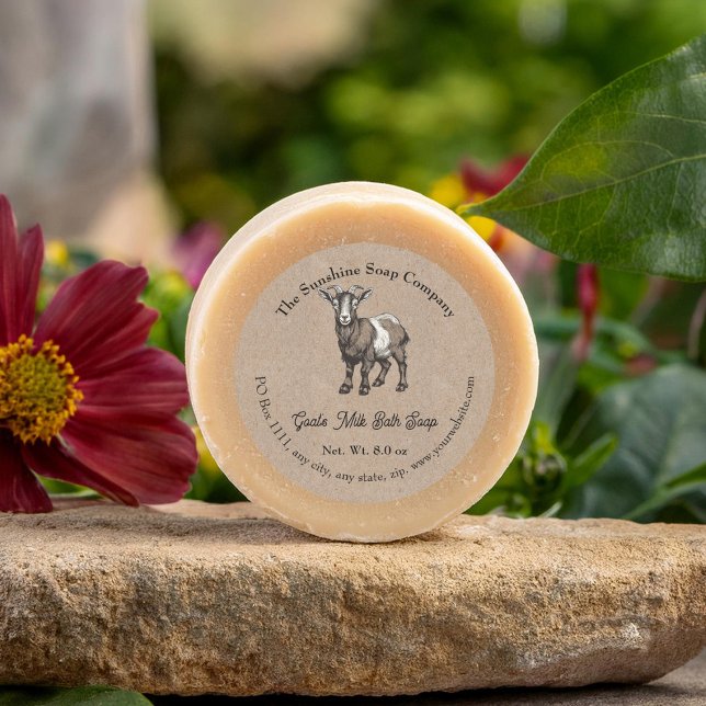 Kraft style papier Étiquette de savon de lait de c (Créateur téléchargé)