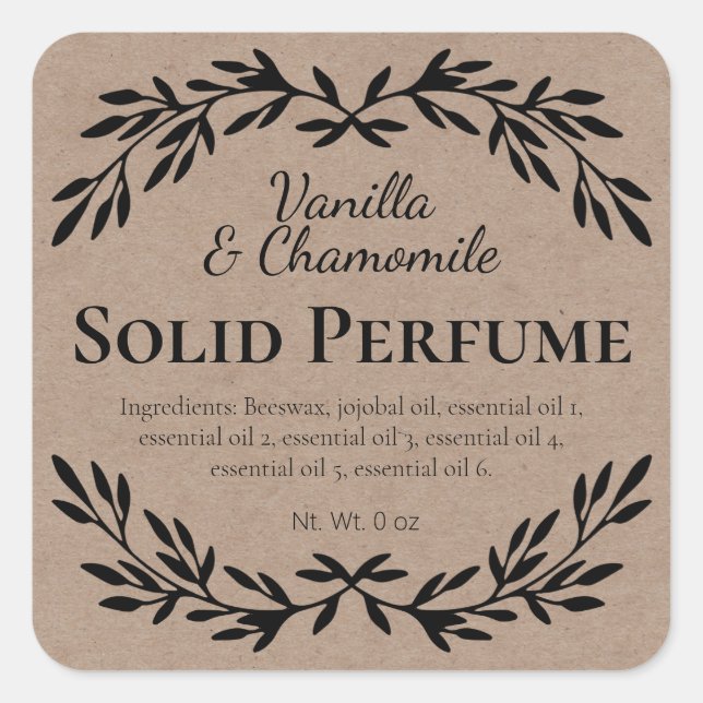 Kraft Wellness Homemade Solide Étiquettes de parfu (Devant)