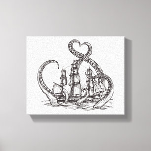 Kraken Wall Art Kraken Art Impression Canvas