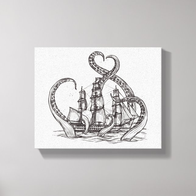Kraken Wall Art | Kraken Art | Impression Canvas (Recto)