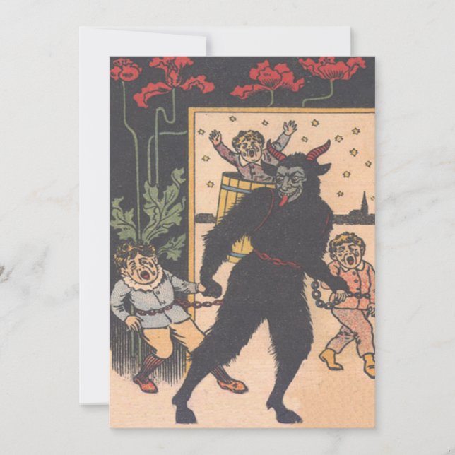 Krampus emmenant les mauvais enfants (Devant)