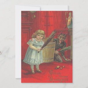 Krampus Jouer Avec Une Fille