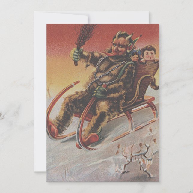 Krampus Kidnapping d'enfants Sleigh (Devant)
