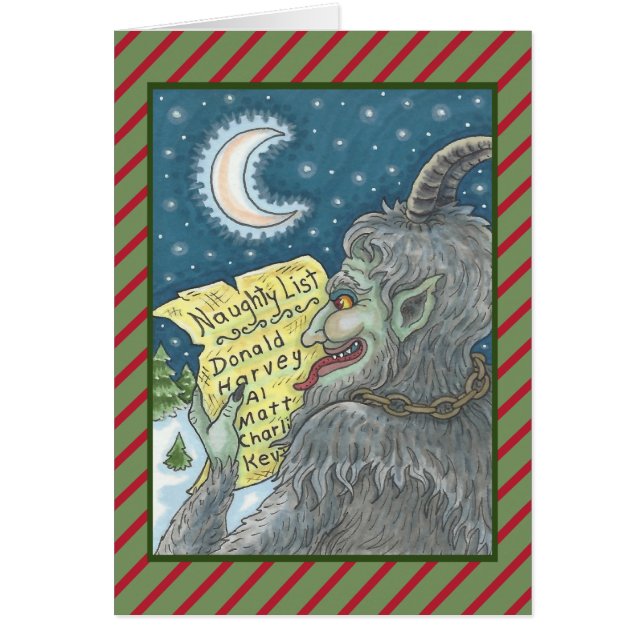 KRAMPUS NAUGHTLIST CHRISTMAS GREETING CARD B (Devant)