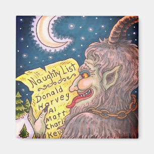 KRAMPUS NAUGHTY LIST CHRISTMAS MAGNET Personnalise