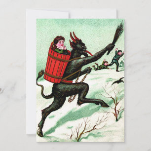 Krampus poursuivant les mauvais enfants Hiver Neig