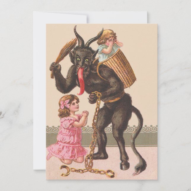 Krampus Punissant les Enfants Chaîne de Fouet (Devant)