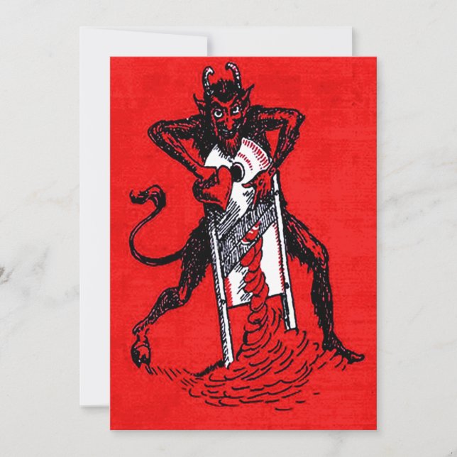 Krampus rouge tranchant un cœur (Devant)
