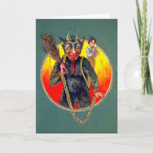 Krampus vintage avec carte de vacances pour femme