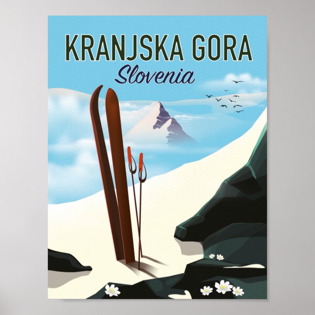 Kranjska Gora Slovénie affiche ski (Devant)