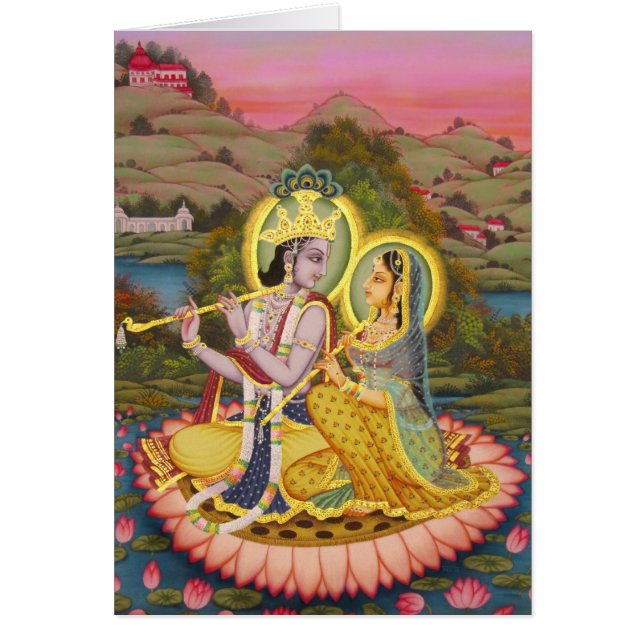 Krishna et Radha sur le lotus (Devant)