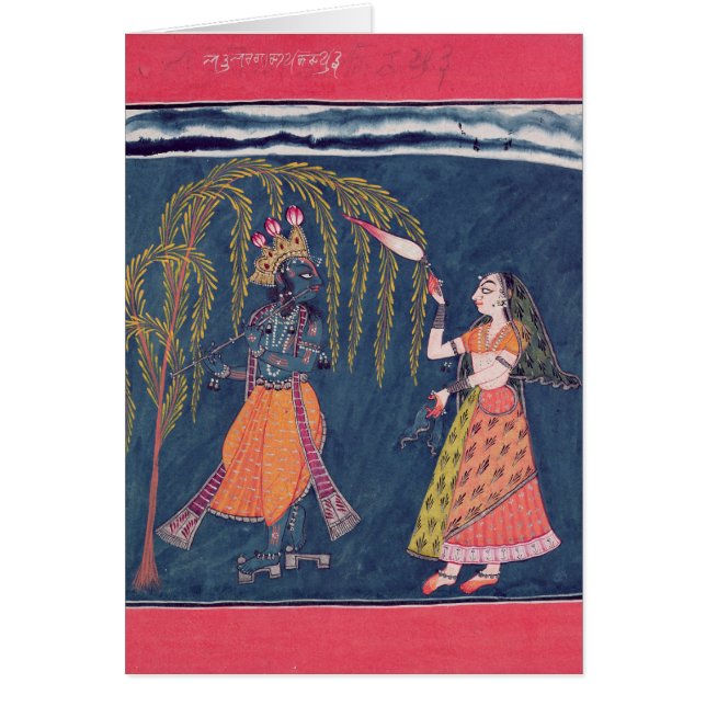 Krishna jouant une cannelure, du 'Vahula (Devant)